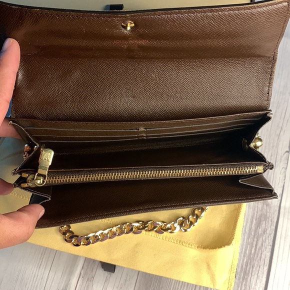 COPY - 🤎🧡🤎Luis Vuitton Damier Ebene canvas Sarah wallet crossbody bag - Picture 9 of 12